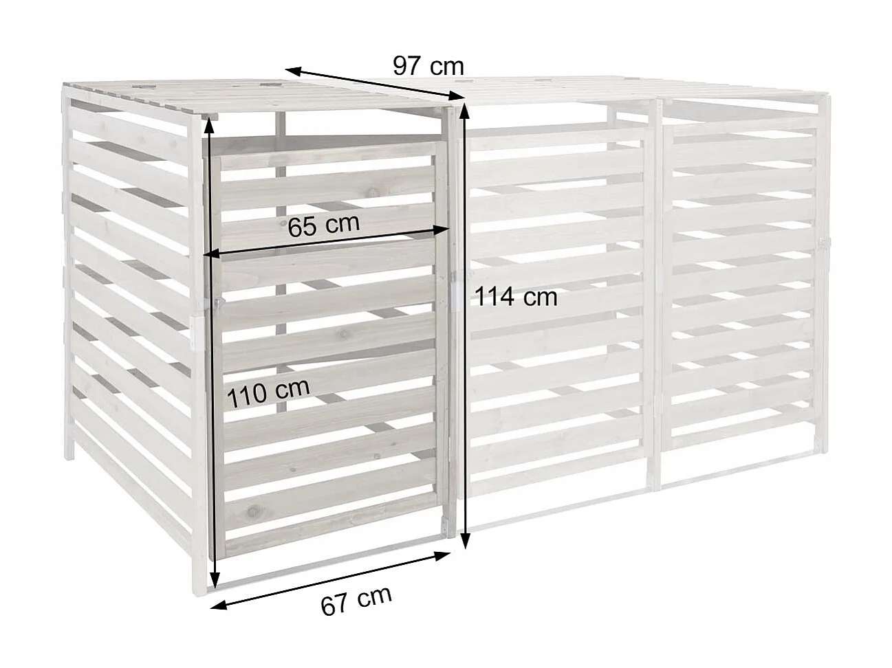Extension pour cache-poubelle MCW-H62,  gris clair