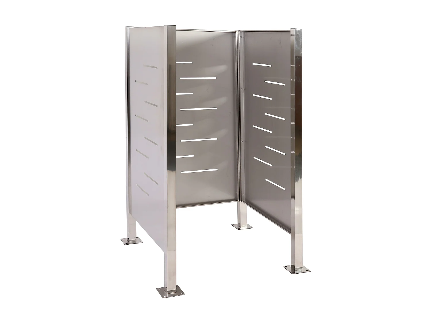 Recinzione fendivista bidoni box spazzatura rifiuti MCW-J55 150x85x85cm acciaio inox