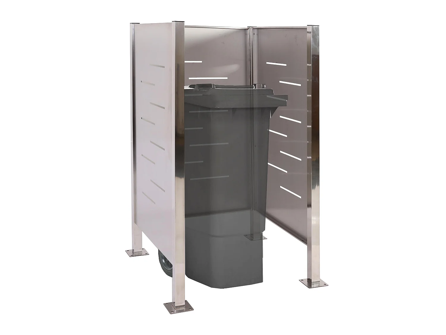 Mülltonnen-Zaun MCW-J55 Metall, Edelstahl