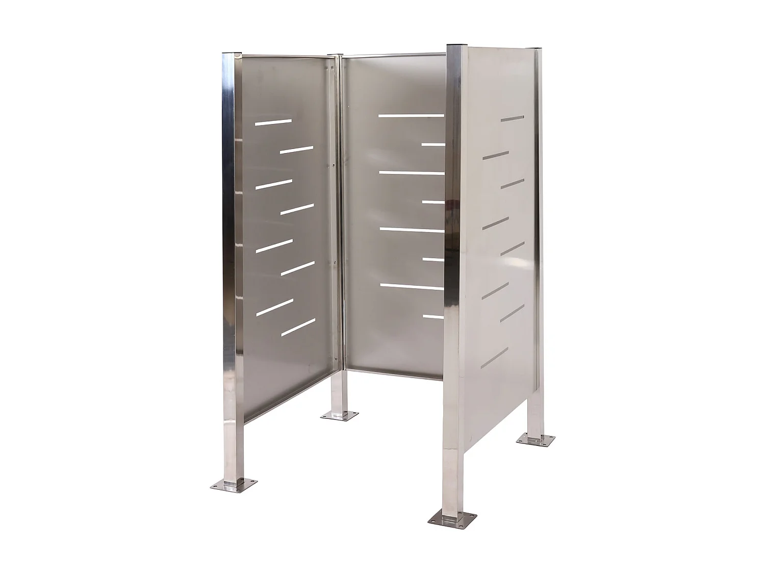 Valla metálica para papeleras MCW-J55,  acero inoxidable