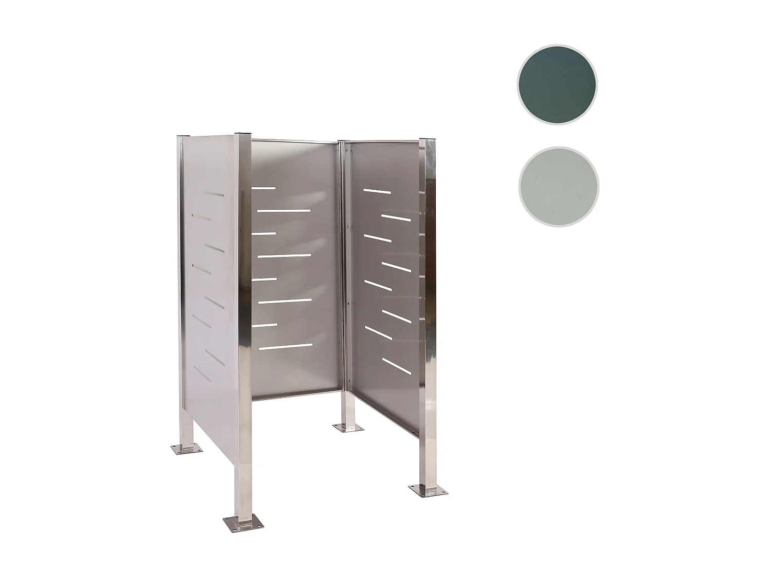 Valla metálica para papeleras MCW-J55,  acero inoxidable