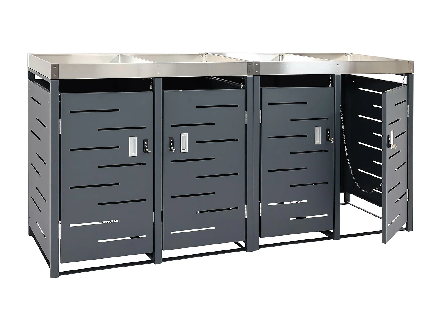 Cache-poubelle pour 4 poubelles MCW-H40b