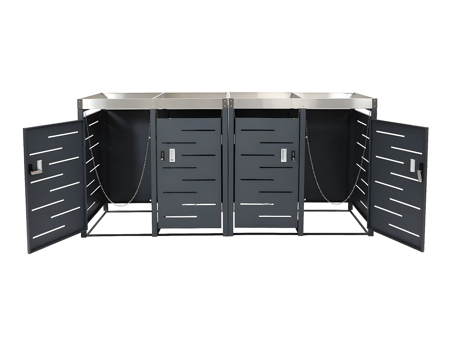 Cache-poubelle pour 4 poubelles MCW-H40b