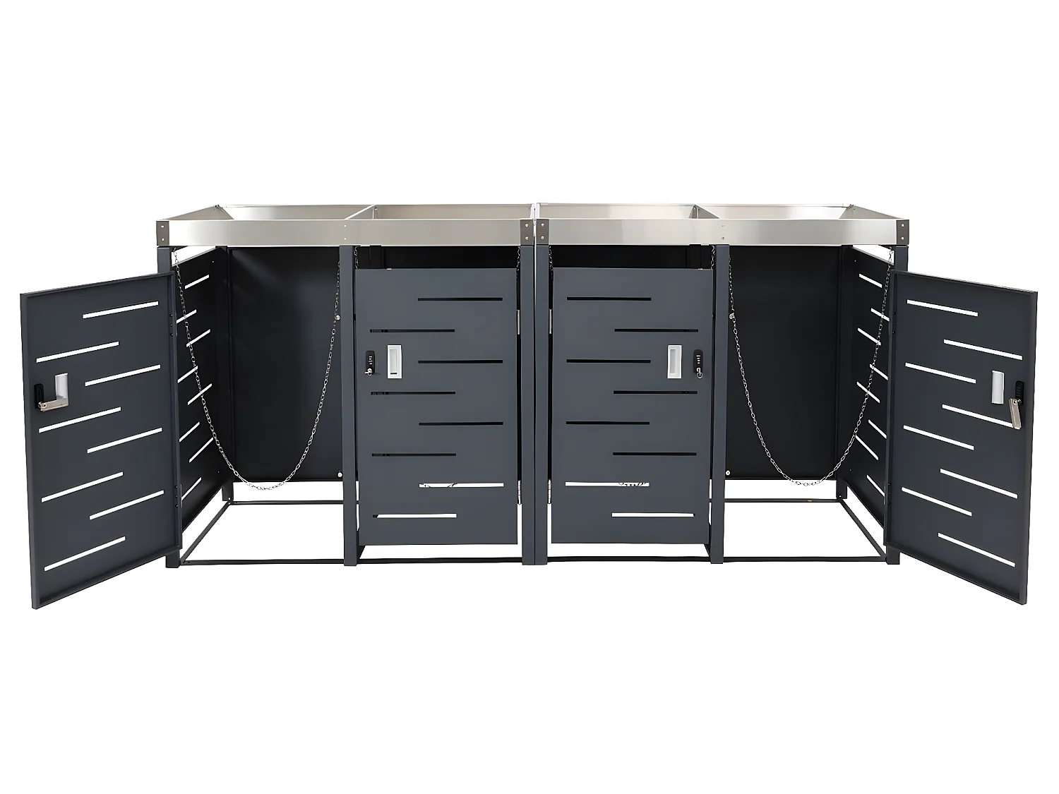 Cache-poubelle pour 4 poubelles MCW-H40b