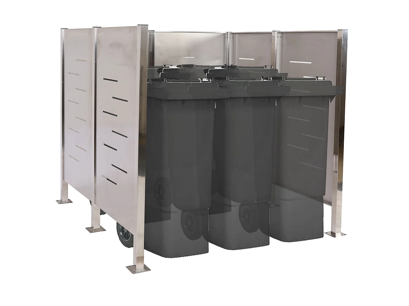 Clôture pour poubelles MCW-J55,  inox