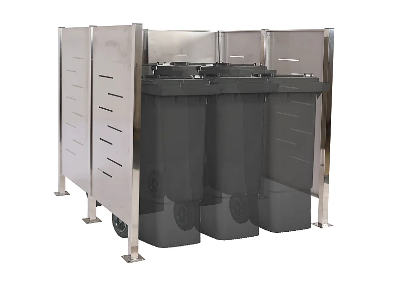 Clôture pour poubelles MCW-J55,  inox