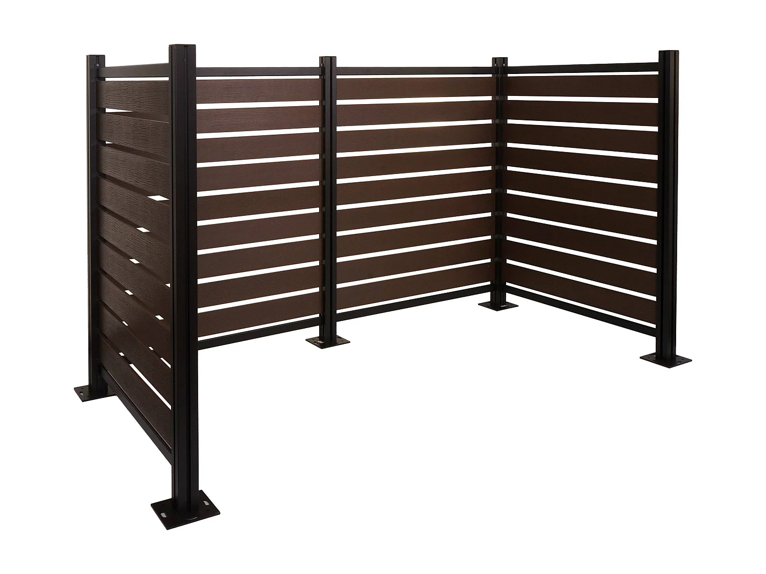 Clôture pour poubelles en aluminium MCW-K57,  marron