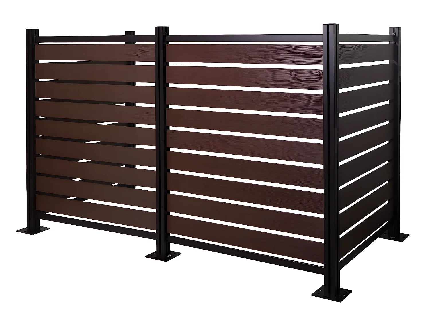 Clôture pour poubelles en aluminium MCW-K57,  marron