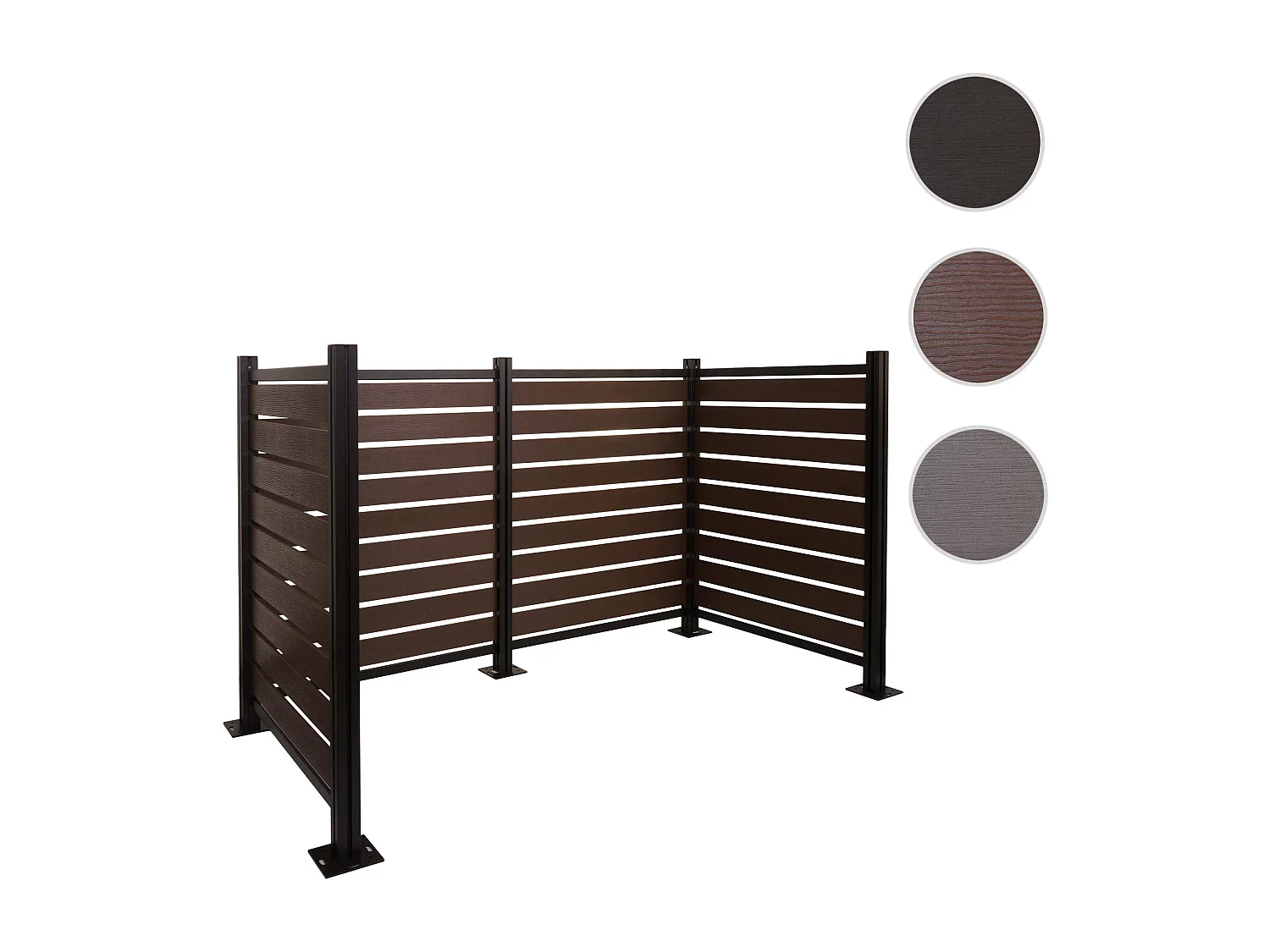 Clôture pour poubelles en aluminium MCW-K57,  marron