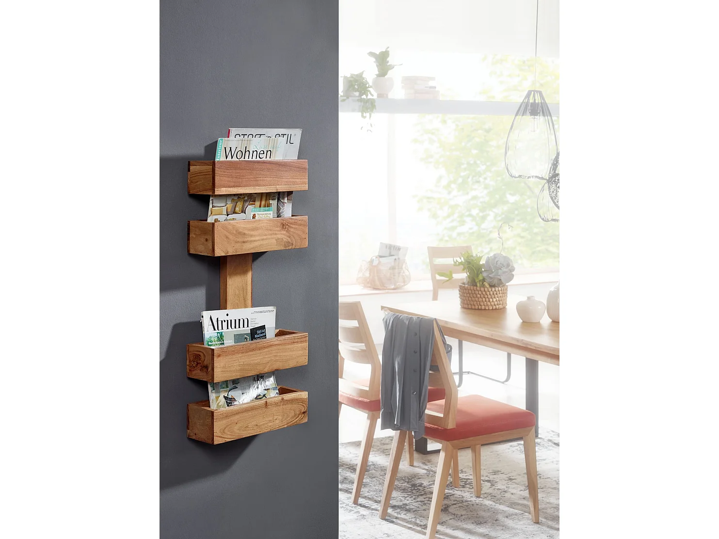 Zeitungsständer Massivholz Zeitschriftenständer Prospekthalter Landhaus