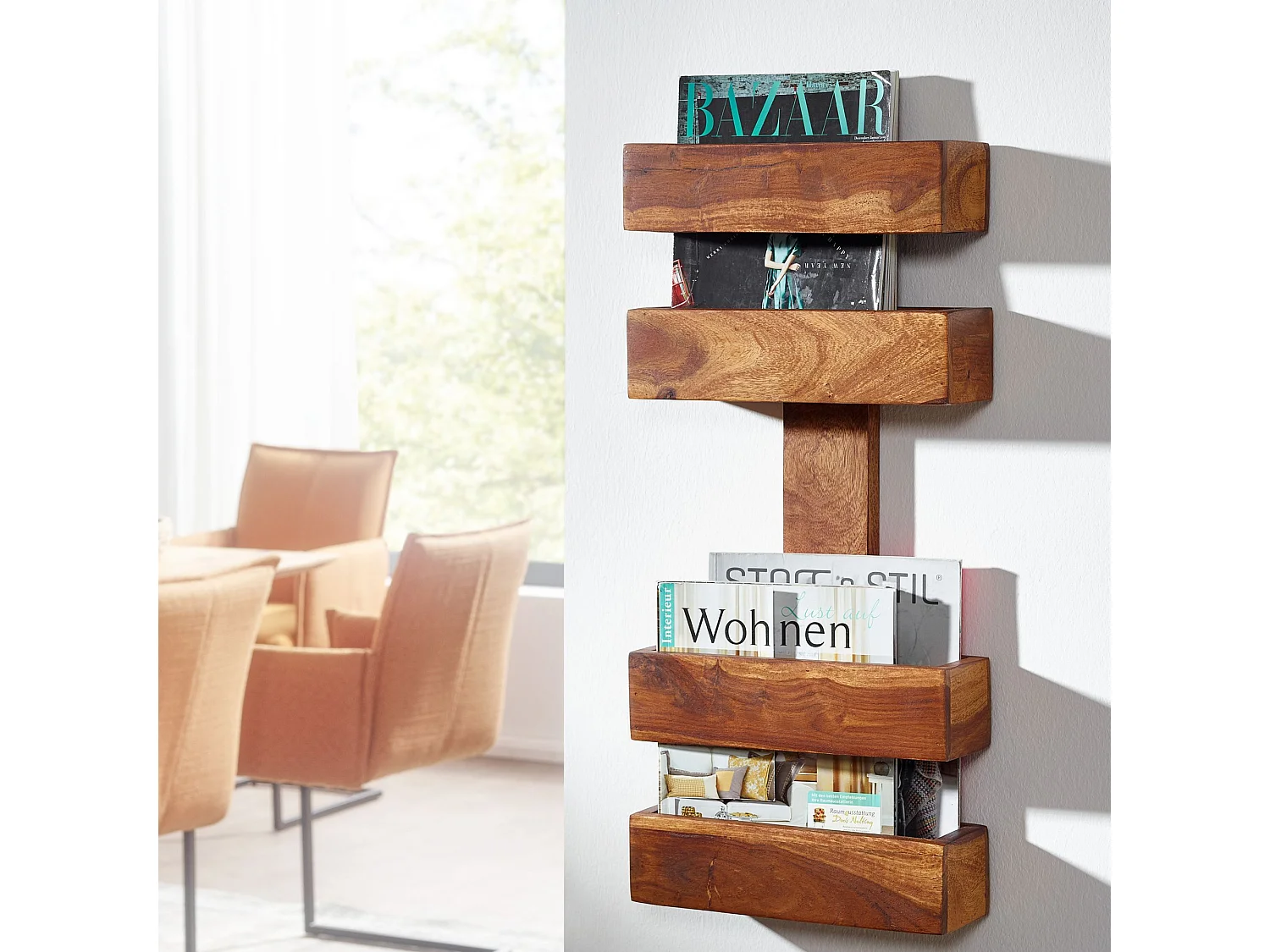 Zeitungsständer Massivholz Zeitschriftenständer Prospekthalter Landhaus