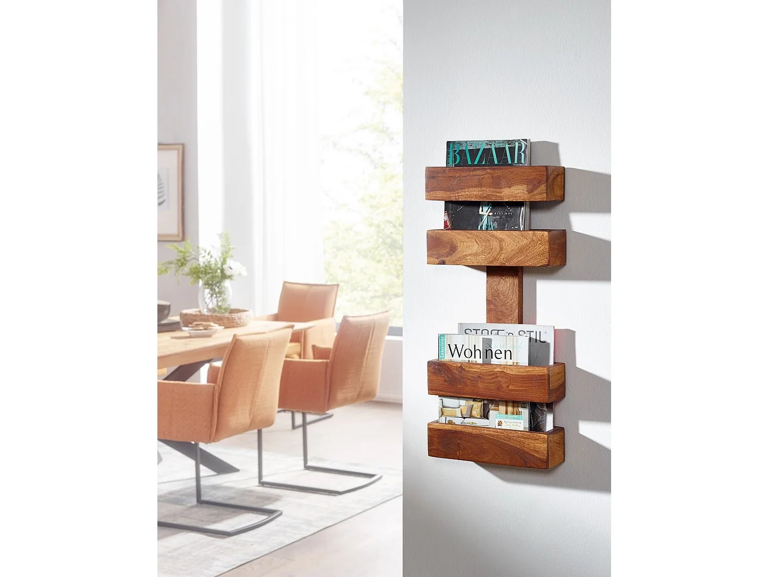 Zeitungsständer Massivholz Zeitschriftenständer Prospekthalter Landhaus