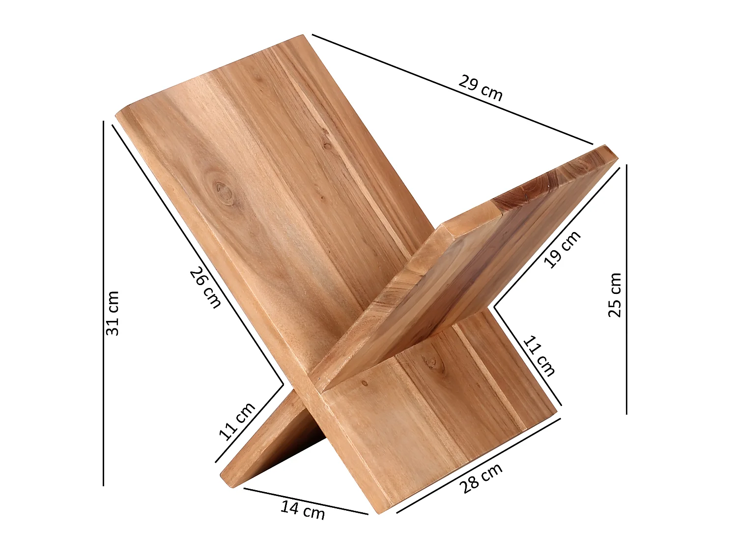 Porte Revues Bois Massif 29x31x28cm Porte Journaux Porte Brochures