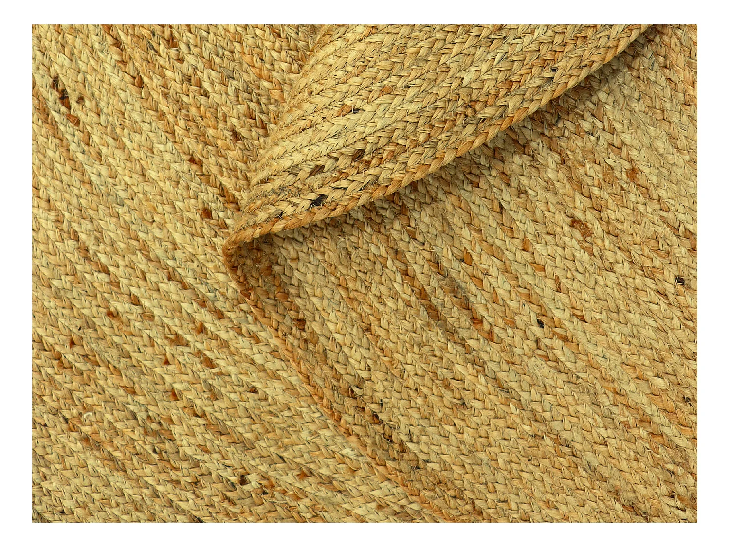 Tapis rond - 100% jute tressé - D. 150 cm - Naturel - JAIPUR