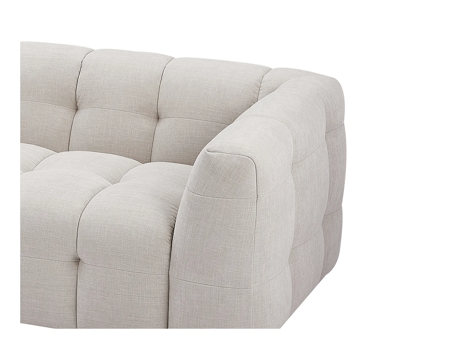 Ecksofa & Hocker - Ecke links - melierter Stoff - Beige - DILOME von Pascal Morabito