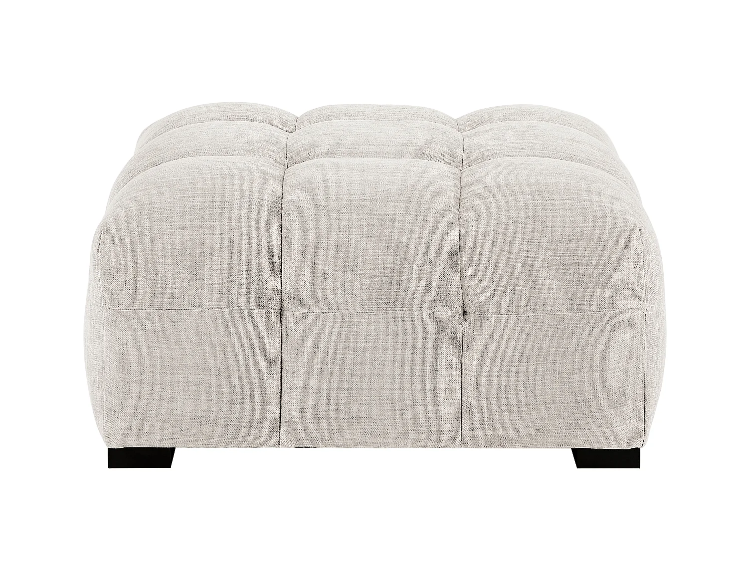 Hoekslaapbank met hoek links en poef van gechineerde beige stof DILOME van Pascal Morabito