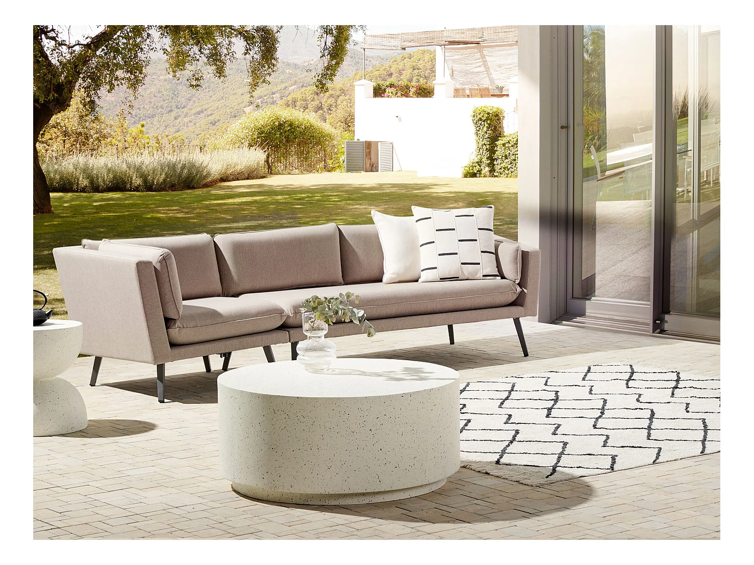 Canapé de jardin 3 places LORETELLO Côté droite Beige