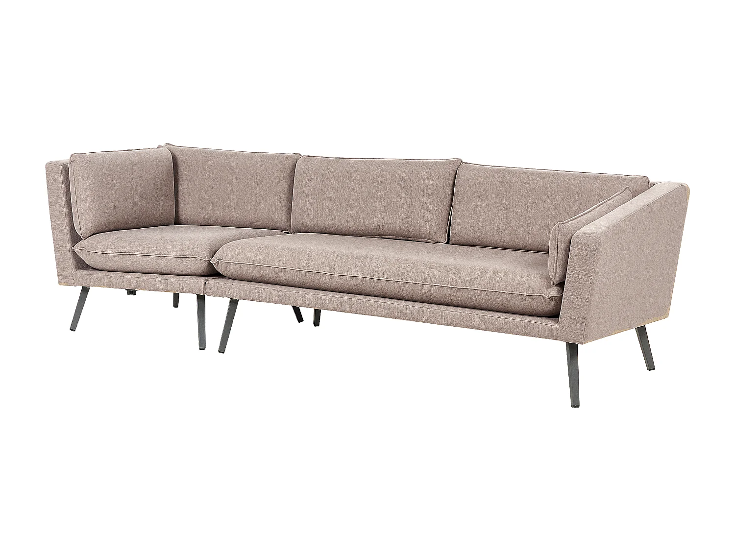 Modulares 3-Sitzer Garten Ecksofa beige link seitig Wohnlandschaft L-Form Modern Loretello