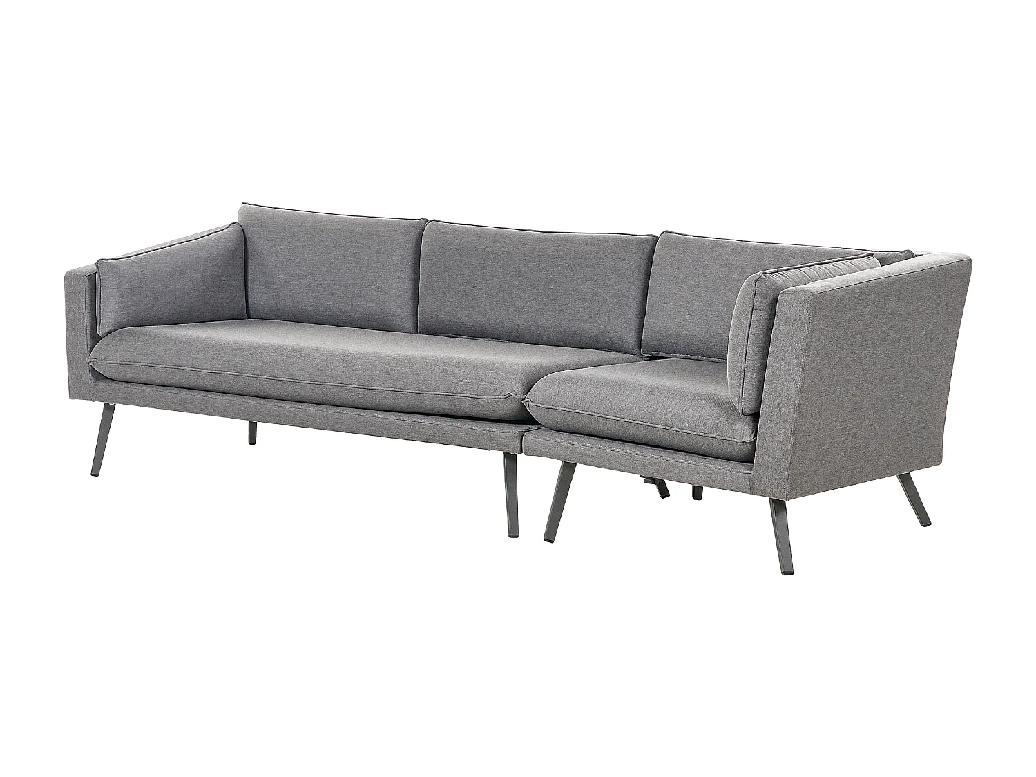 Modulares 3-Sitzer Garten Ecksofa grau recht seitig Wohnlandschaft L-Form Modern Loretello