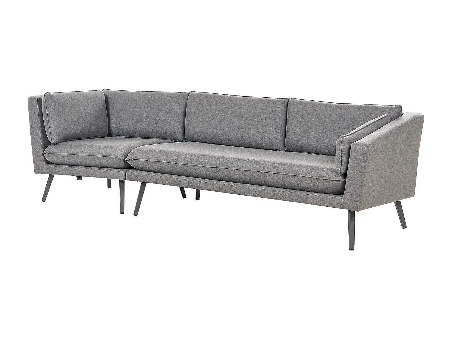 Modulares 3-Sitzer Garten Ecksofa grau link seitig Wohnlandschaft L-Form Modern Loretello