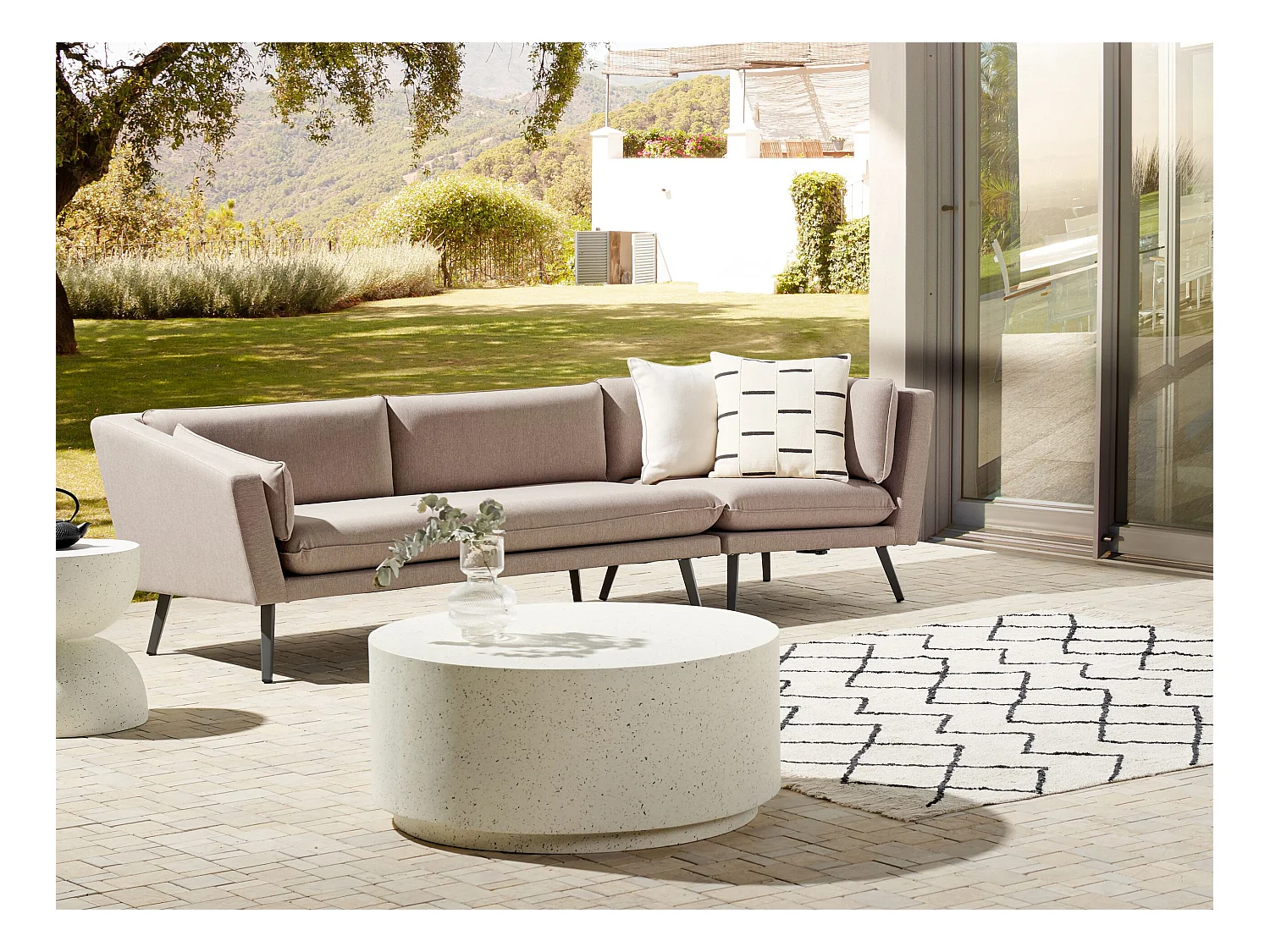 Canapé de jardin 3 places LORETELLO Côté droit Beige