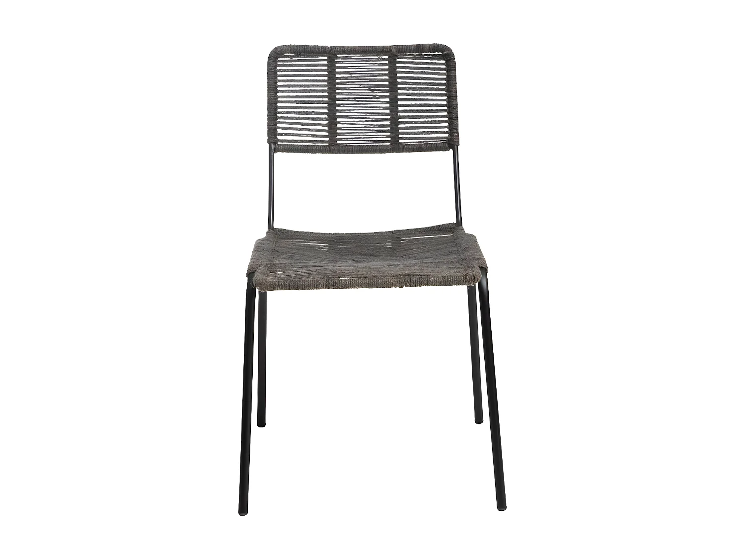 Chaise en métal et corde grise Emilia (lot de 2)