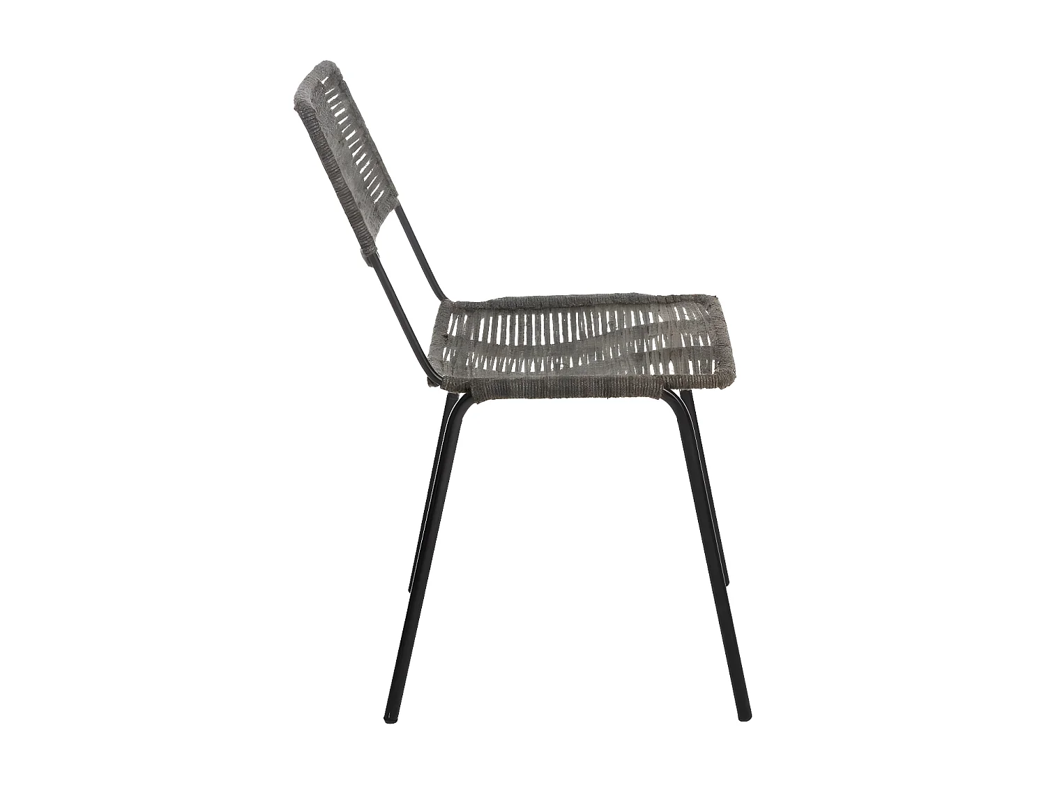 Chaise en métal et corde grise Emilia (lot de 2)