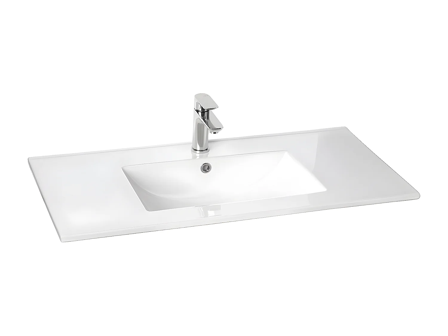 Meuble de salle de bain suspendu avec pieds vasque intégrée 90cm 2 portes Ardoise métallisée + miroir - Chelsea