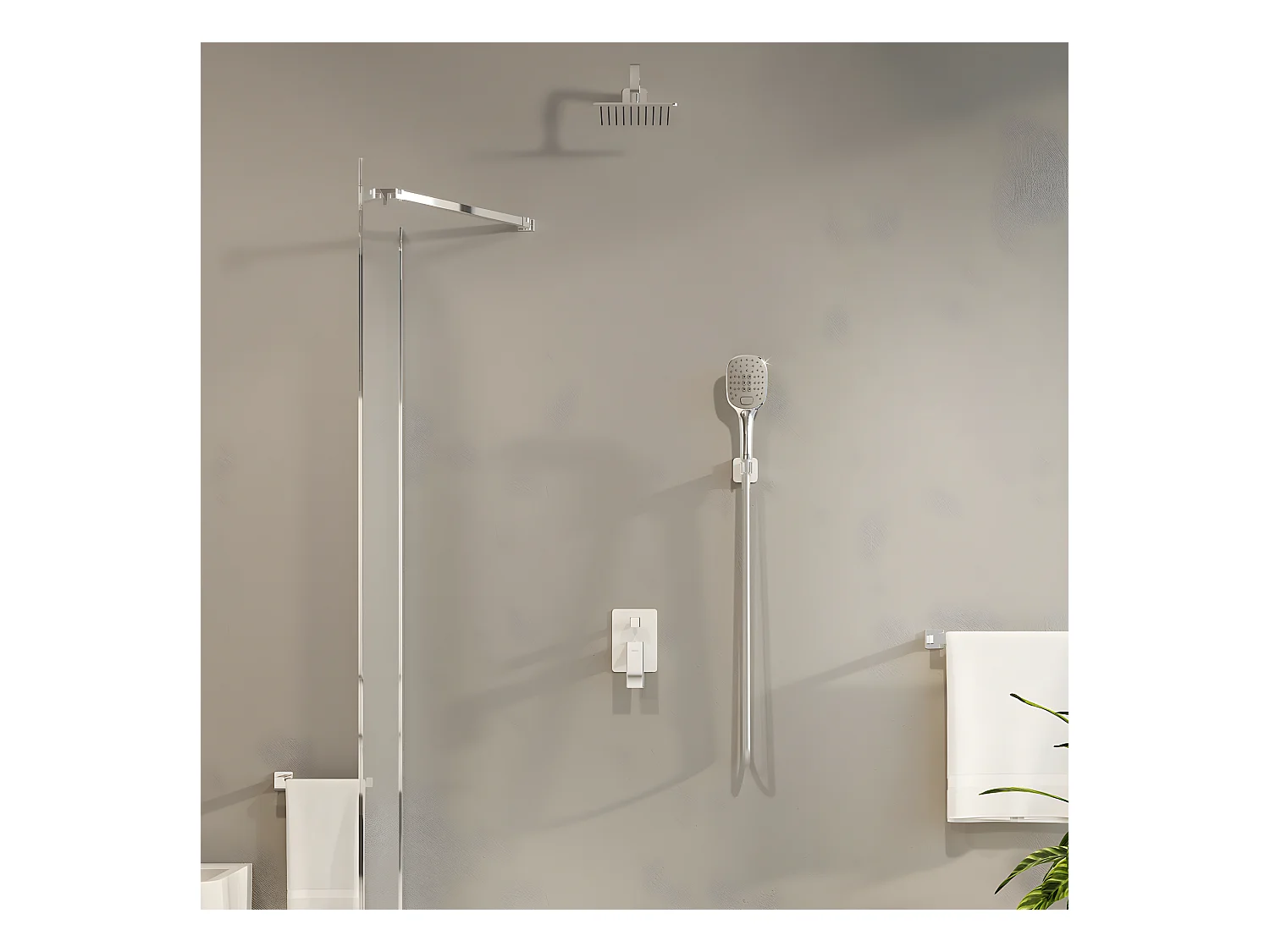 Colonne de douche PARMA encastrable  chrome/blanc