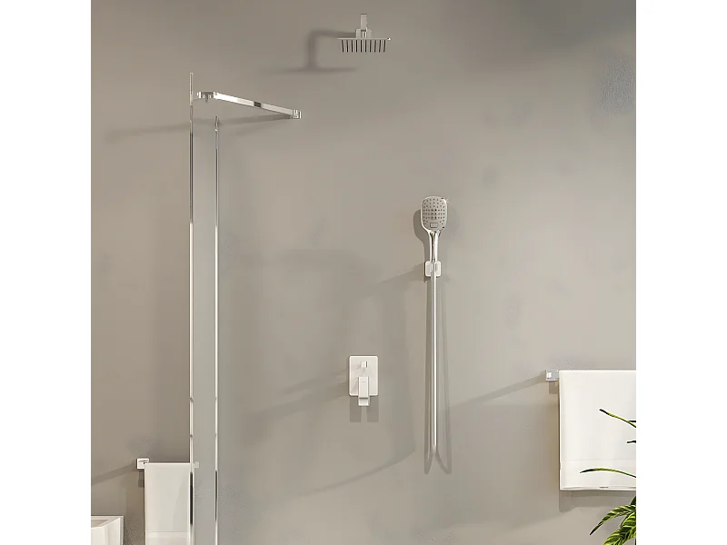 Colonne de douche PARMA encastrable  chrome/blanc