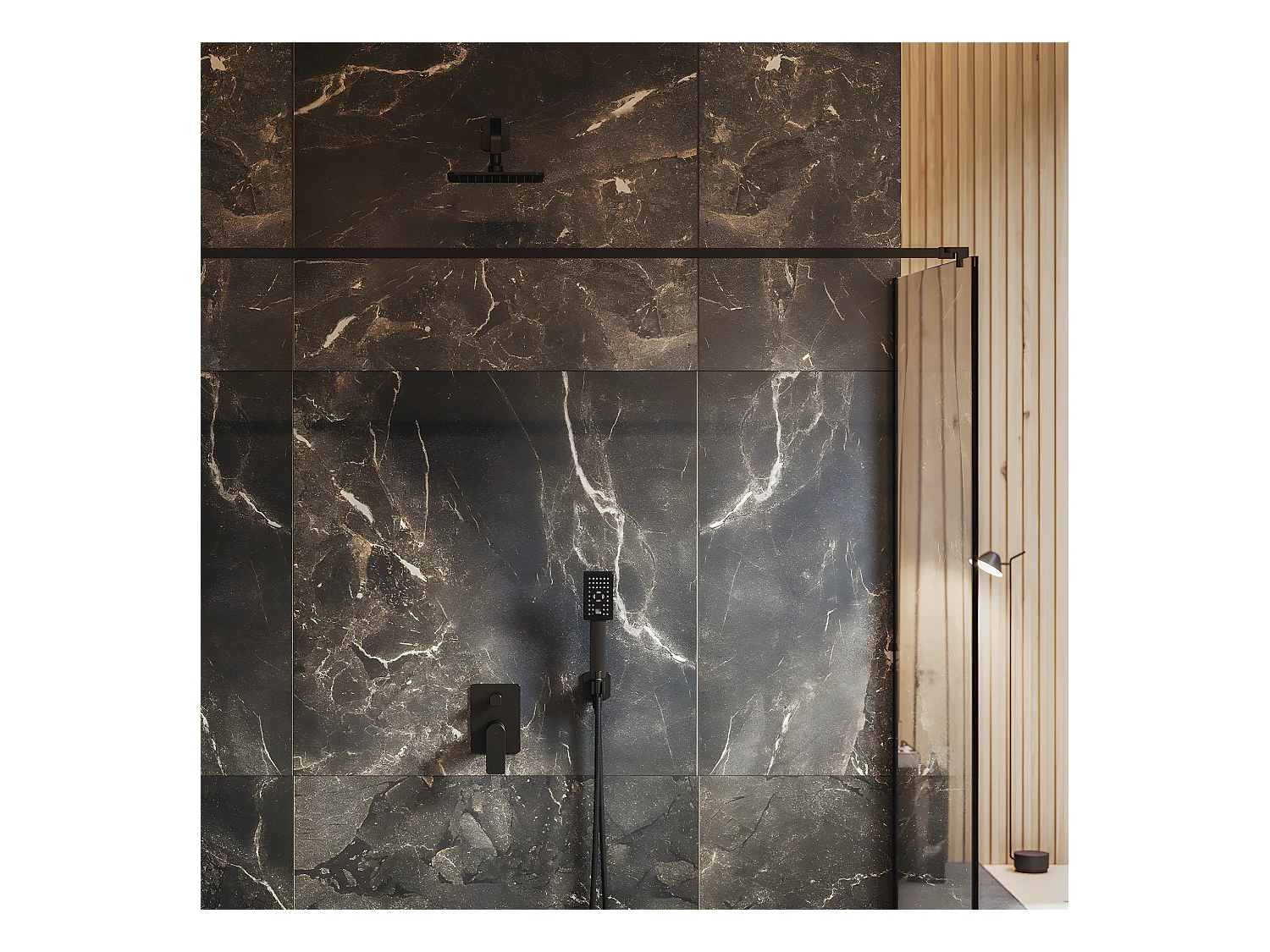 Colonne de douche BARETTI encastrable noir mat