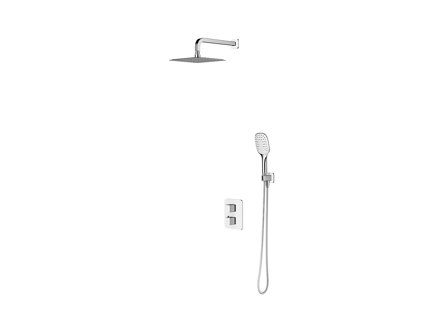 Colonne de douche thermostatique  PARMA encastrable chrome/blanc