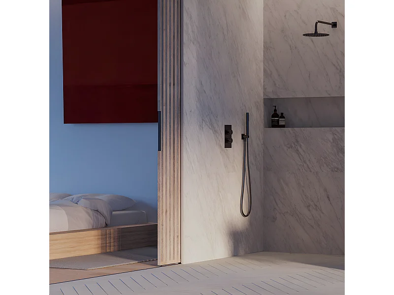 Colonne de douche thermostatique  CONTOUR encastrable  anthracite