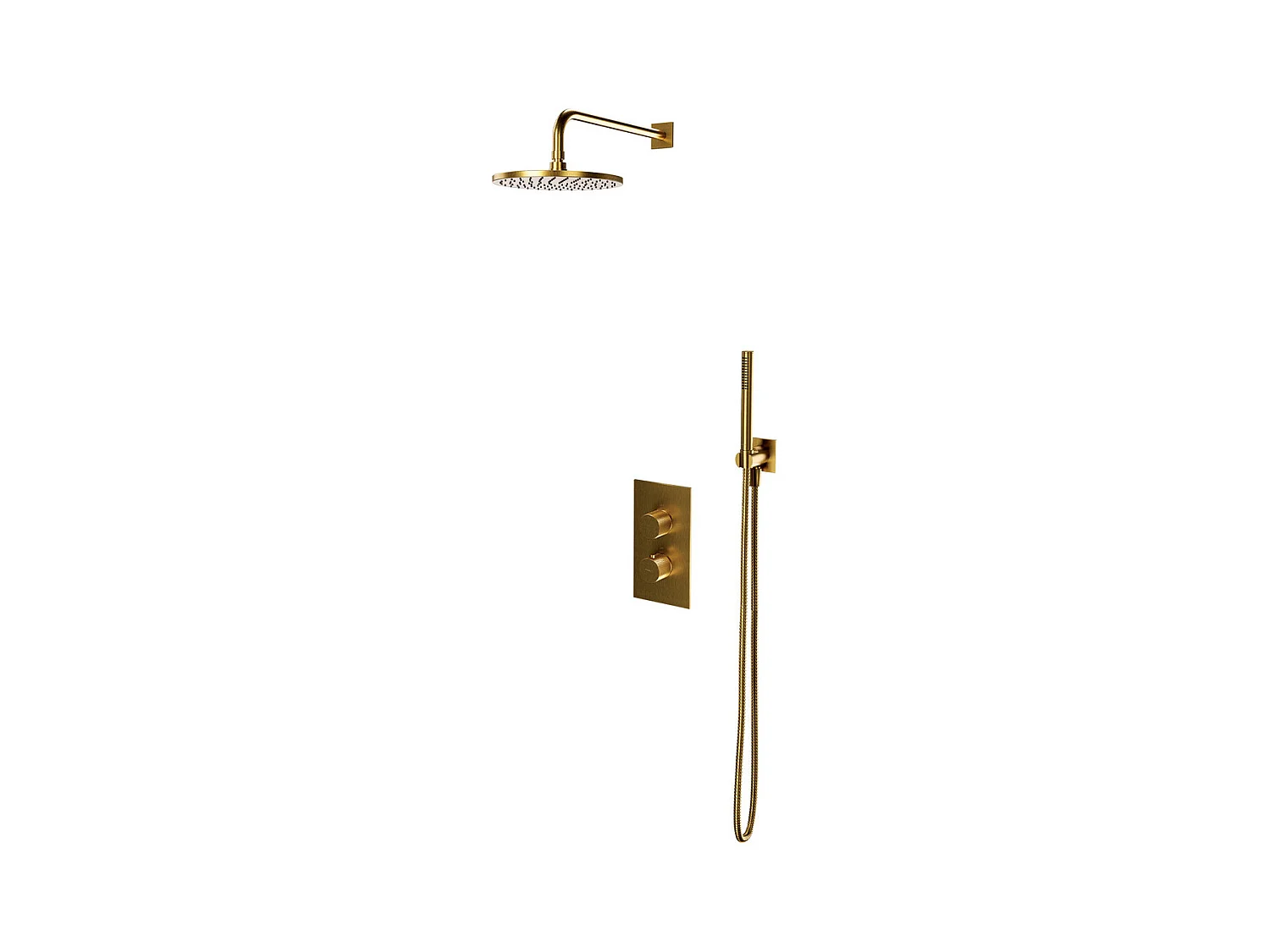 Colonne de douche thermostatique  CONTOUR encastrable  or brossé
