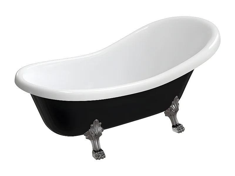 baignoire îlot OMNIRES ATENA M+  175X82 CM  couleur : blanc/noir  finition : brillant