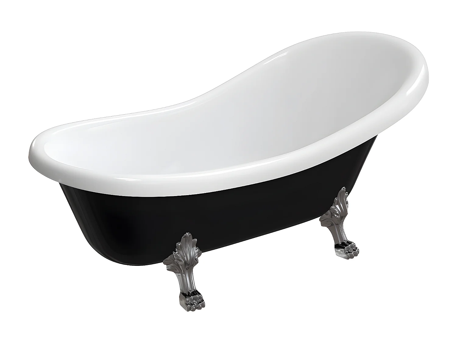 baignoire îlot OMNIRES ATENA M+  175X82 CM  couleur : blanc/noir  finition : brillant