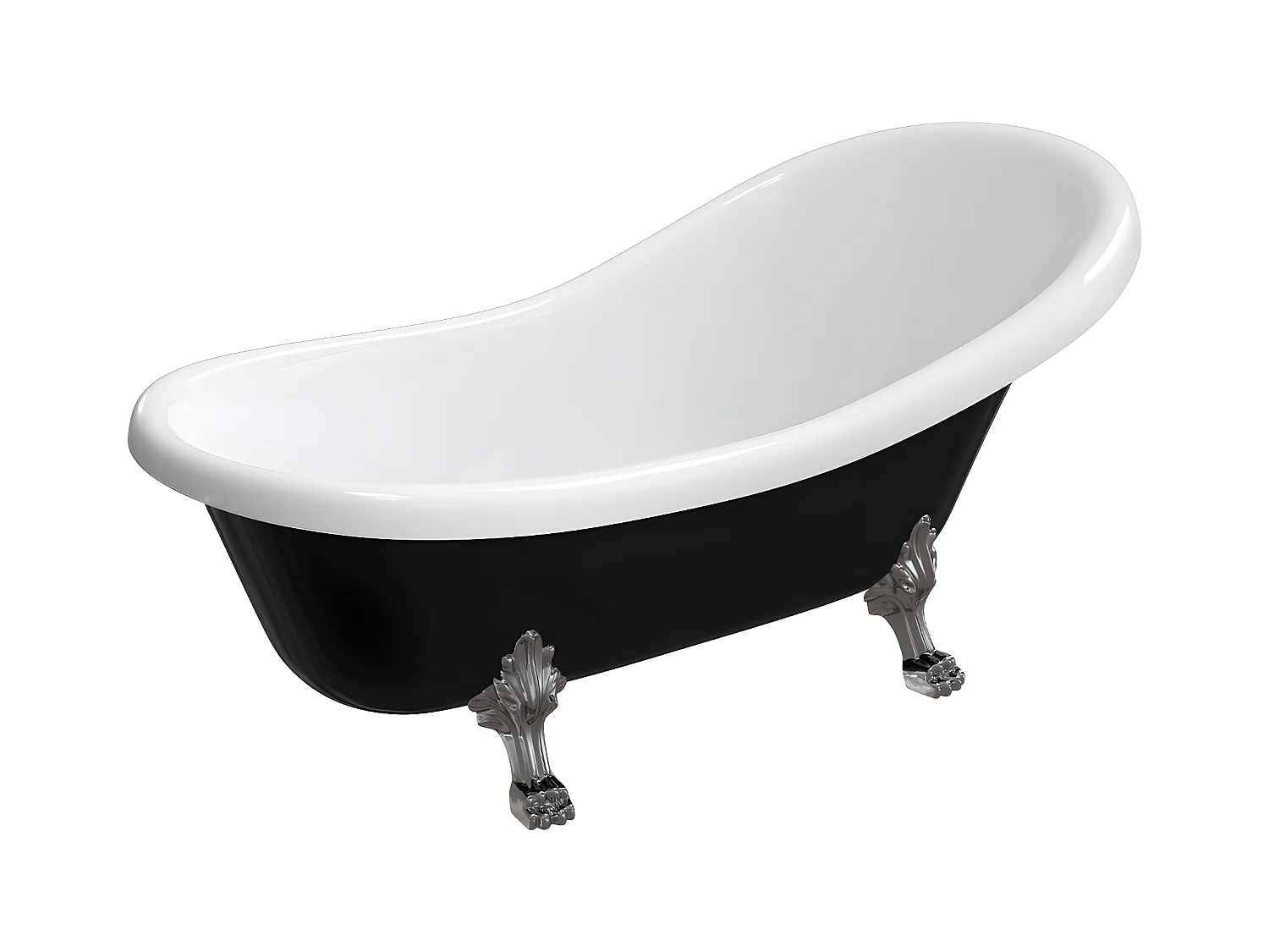 baignoire îlot OMNIRES ATENA M+  175X82 CM  couleur : blanc/noir  finition : brillant