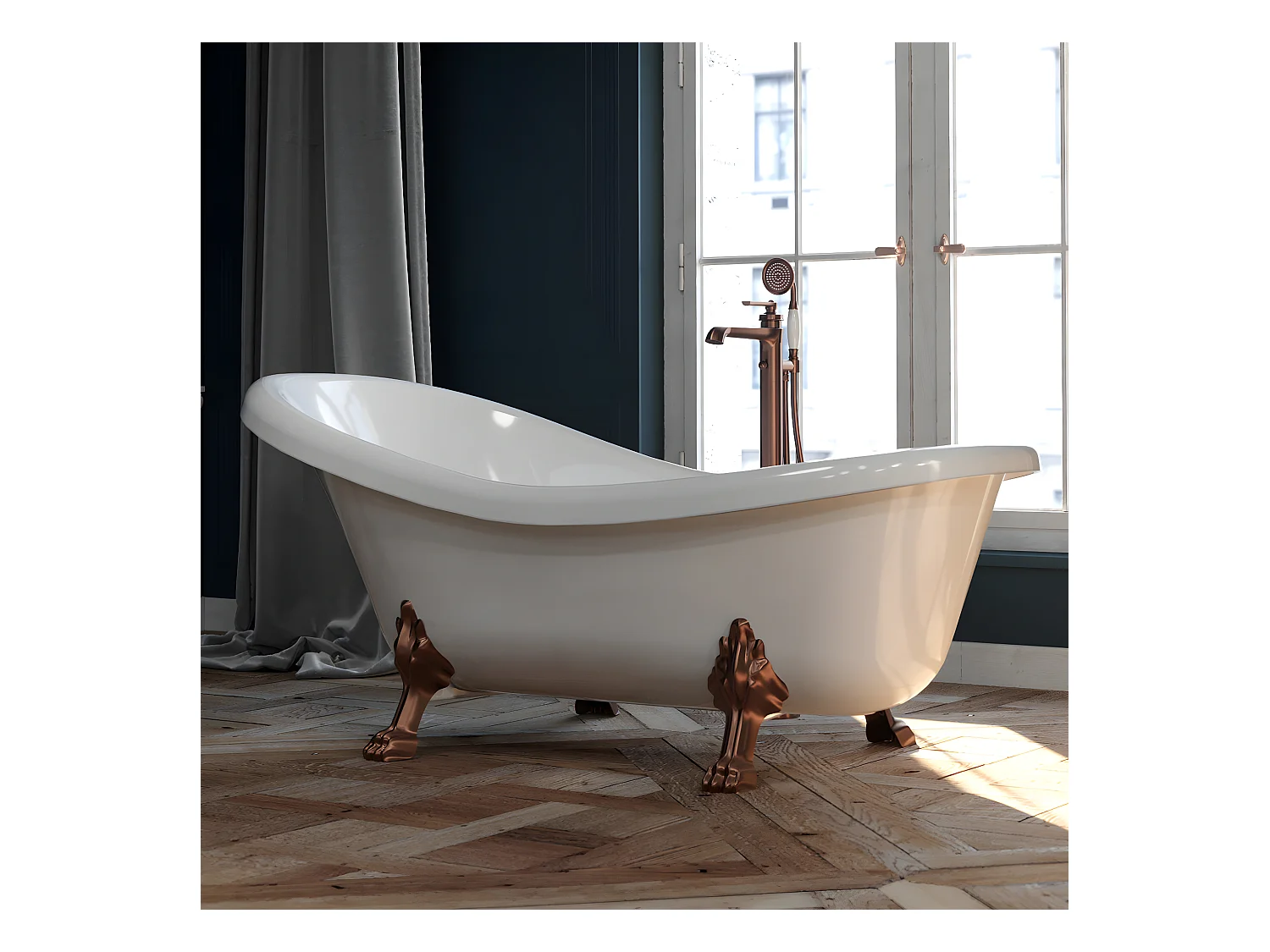 Baignoire îlot OMNIRES ATENA M+  175X82 CM  couleur : blanc  finition : brillant