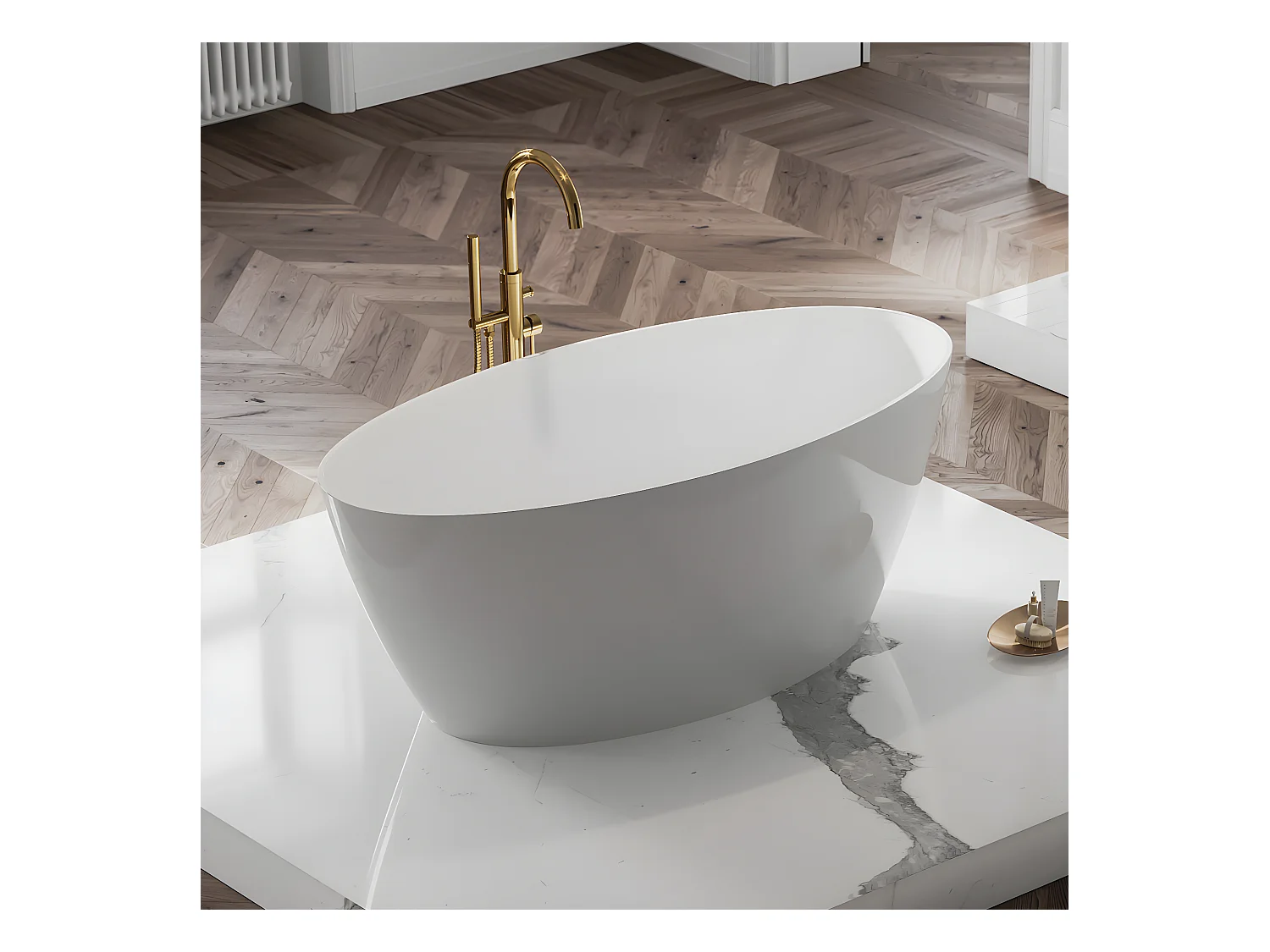 baignoire îlot OMNIRES SIENA M+  161X81 CM  couleur : blanc  finition : brillant