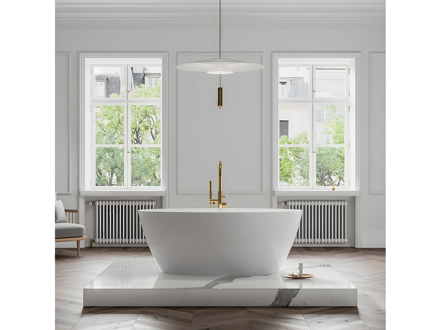 baignoire îlot OMNIRES SIENA M+  161X81 CM  couleur : blanc  finition : brillant