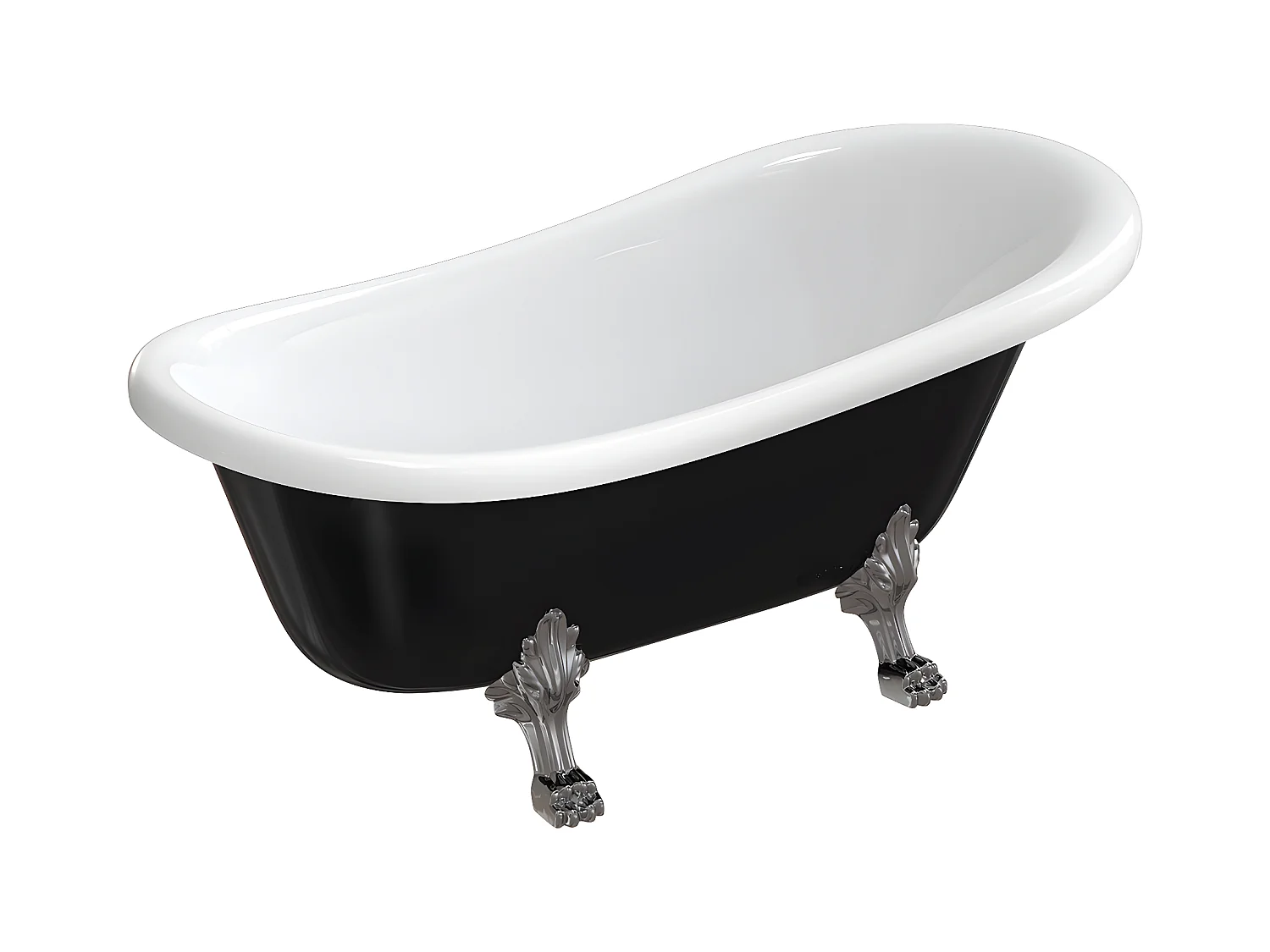 baignoire îlot OMNIRES ATENA M+  157X77 CM  couleur : blanc/noir  finition : brillant