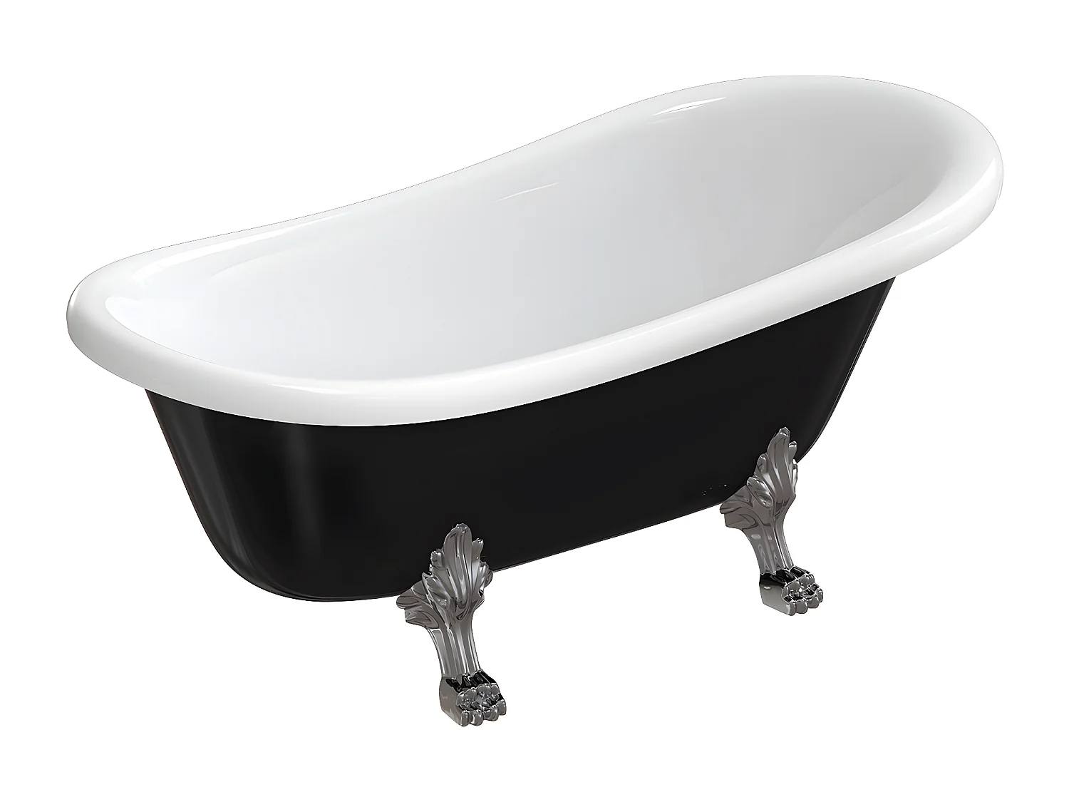 baignoire îlot OMNIRES ATENA M+  157X77 CM  couleur : blanc/noir  finition : brillant