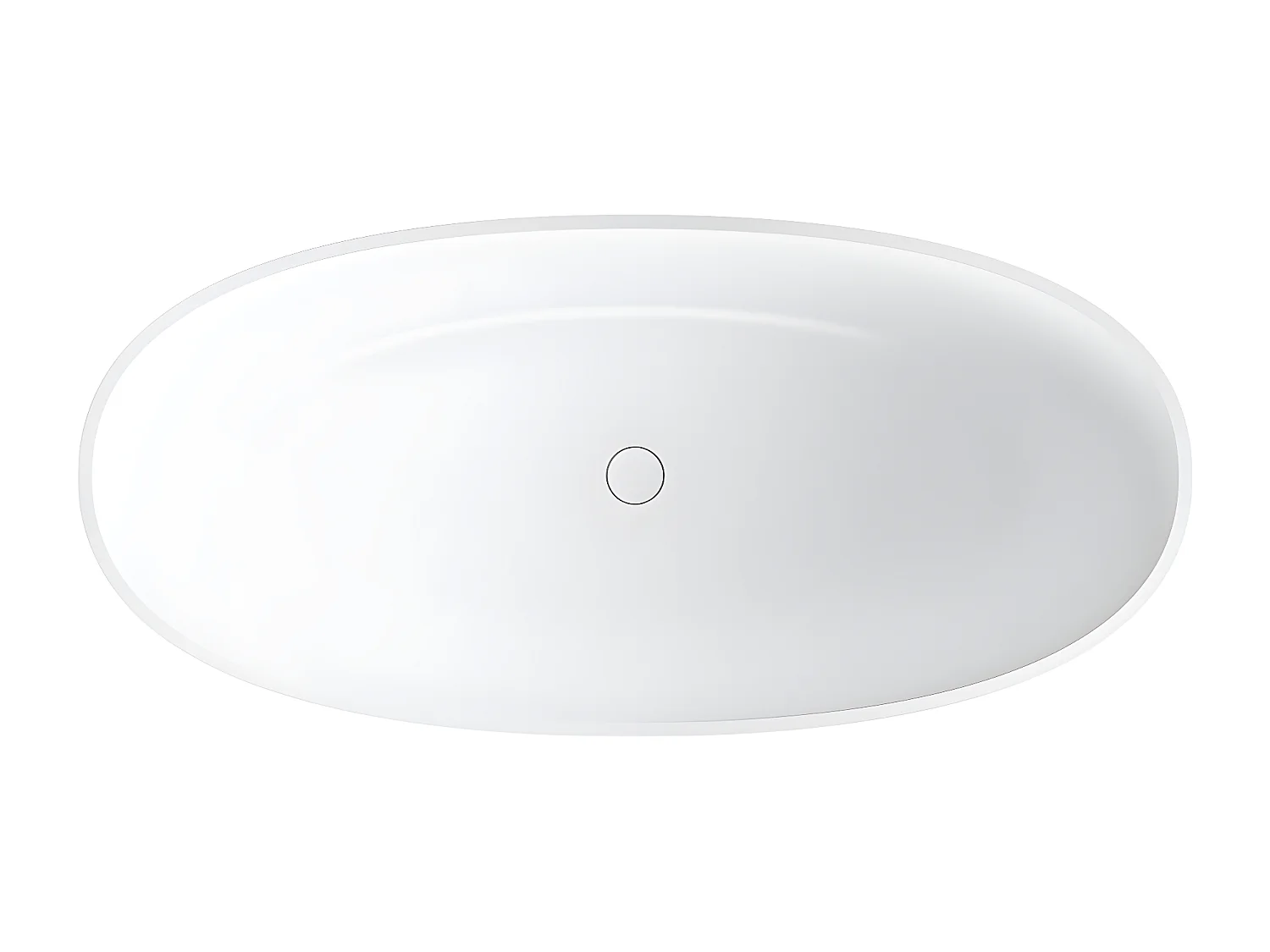 baignoire îlot OMNIRES SHELL M+  160X75 CM  couleur : blanc  finition : mat bonde et siphon inclus