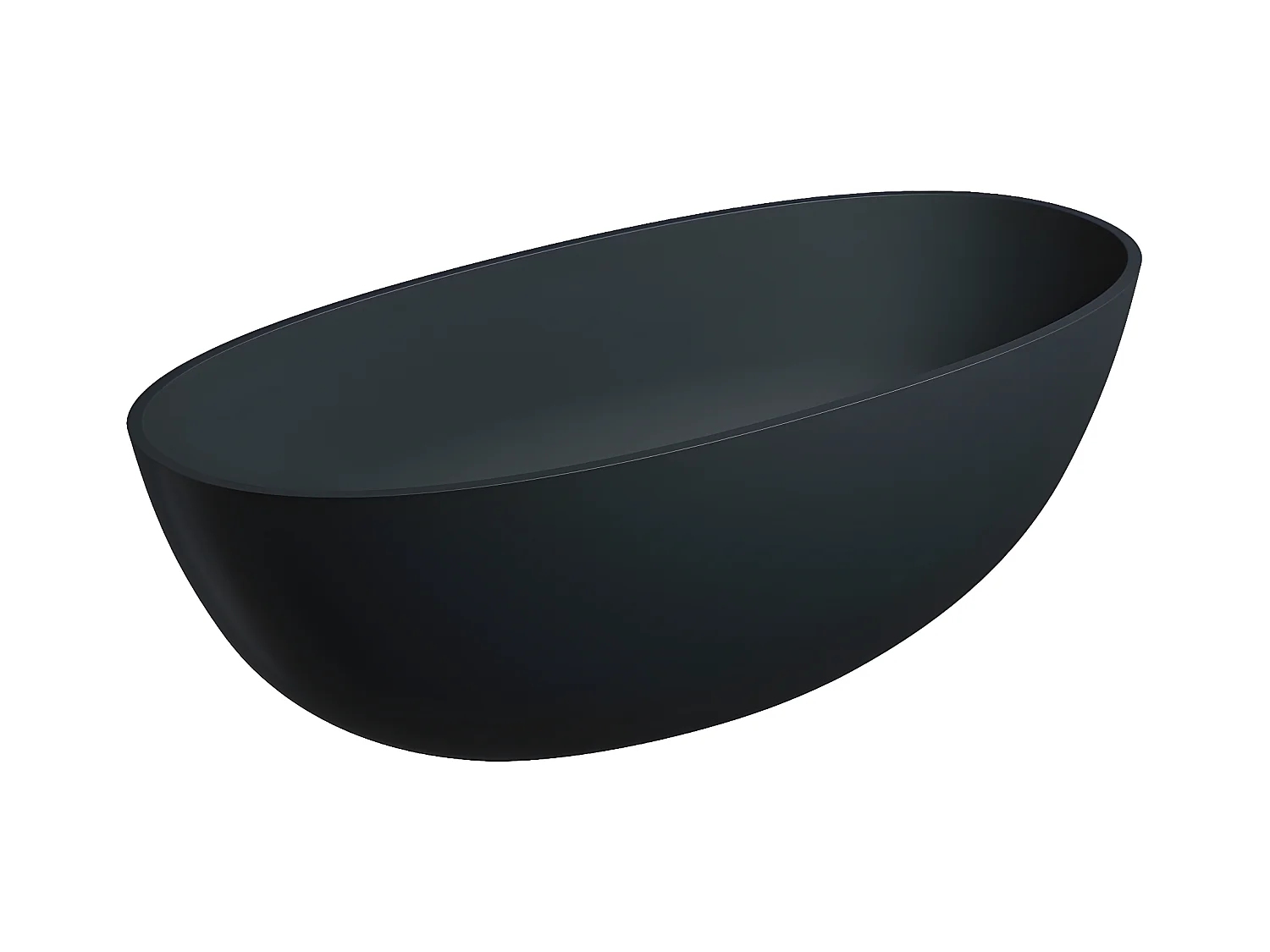 baignoire îlot OMNIRES SHELL M+  160X75 CM  couleur : noir finition : mat bonde et siphon inclus