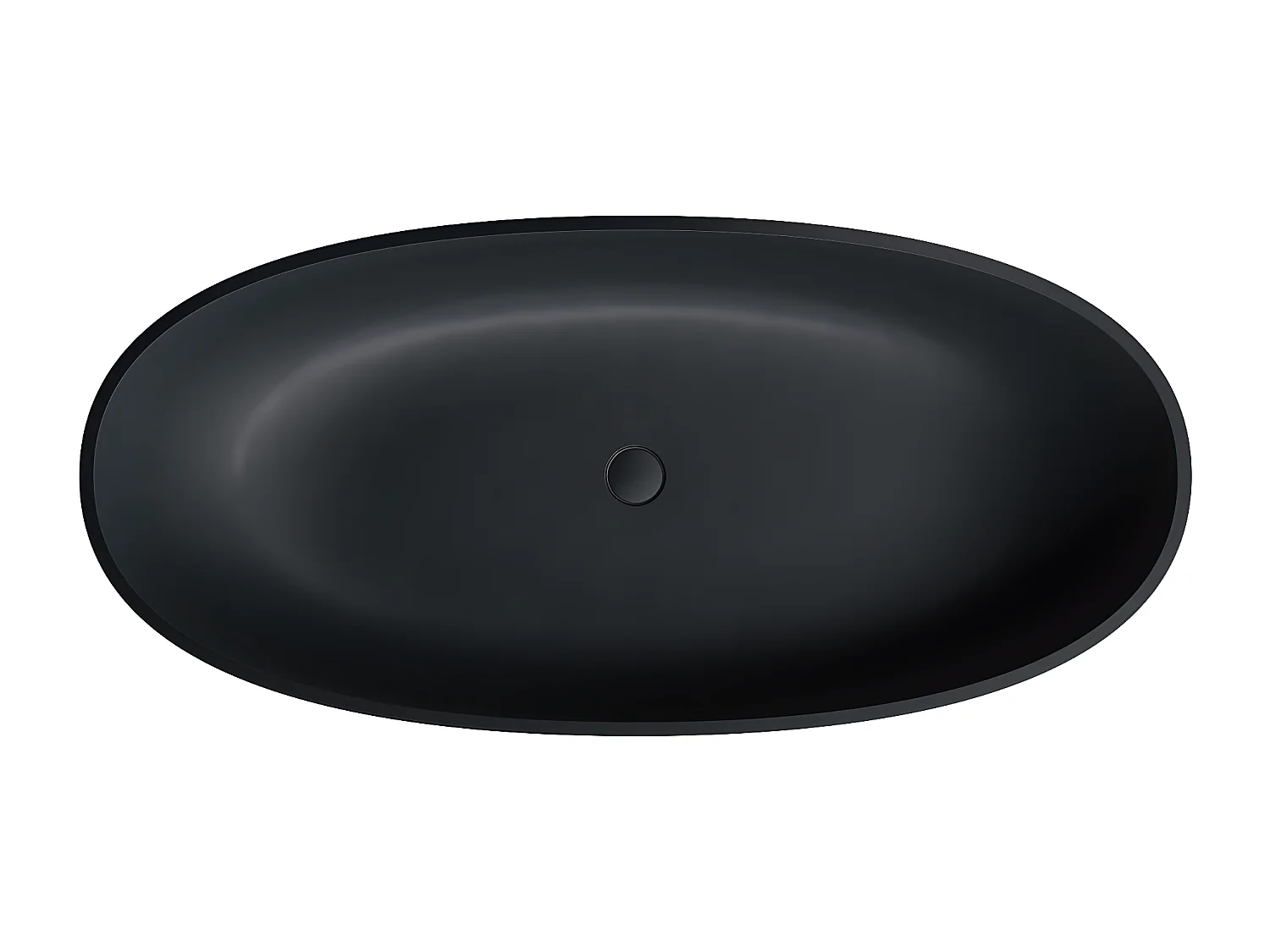 baignoire îlot OMNIRES SHELL M+  160X75 CM  couleur : noir finition : mat bonde et siphon inclus