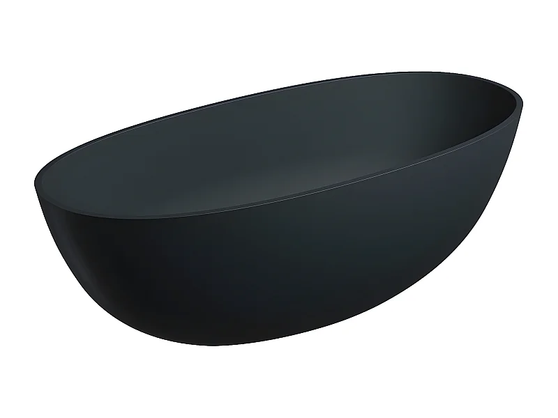 baignoire îlot OMNIRES SHELL M+  160X75 CM  couleur : noir finition : mat bonde et siphon inclus