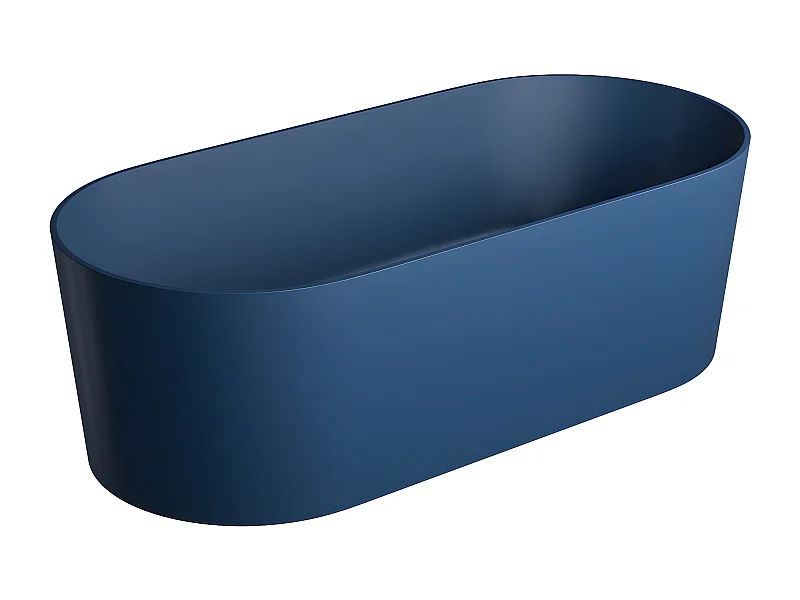 baignoire îlot OMNIRES OVO M+  160X75 CM  couleur : bleu  finition : mat bonde et siphon inclus