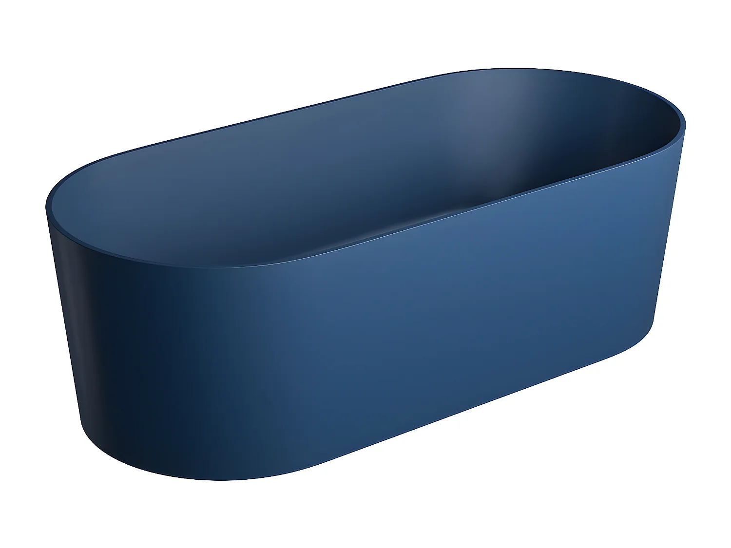 baignoire îlot OMNIRES OVO M+  160X75 CM  couleur : bleu  finition : mat bonde et siphon inclus