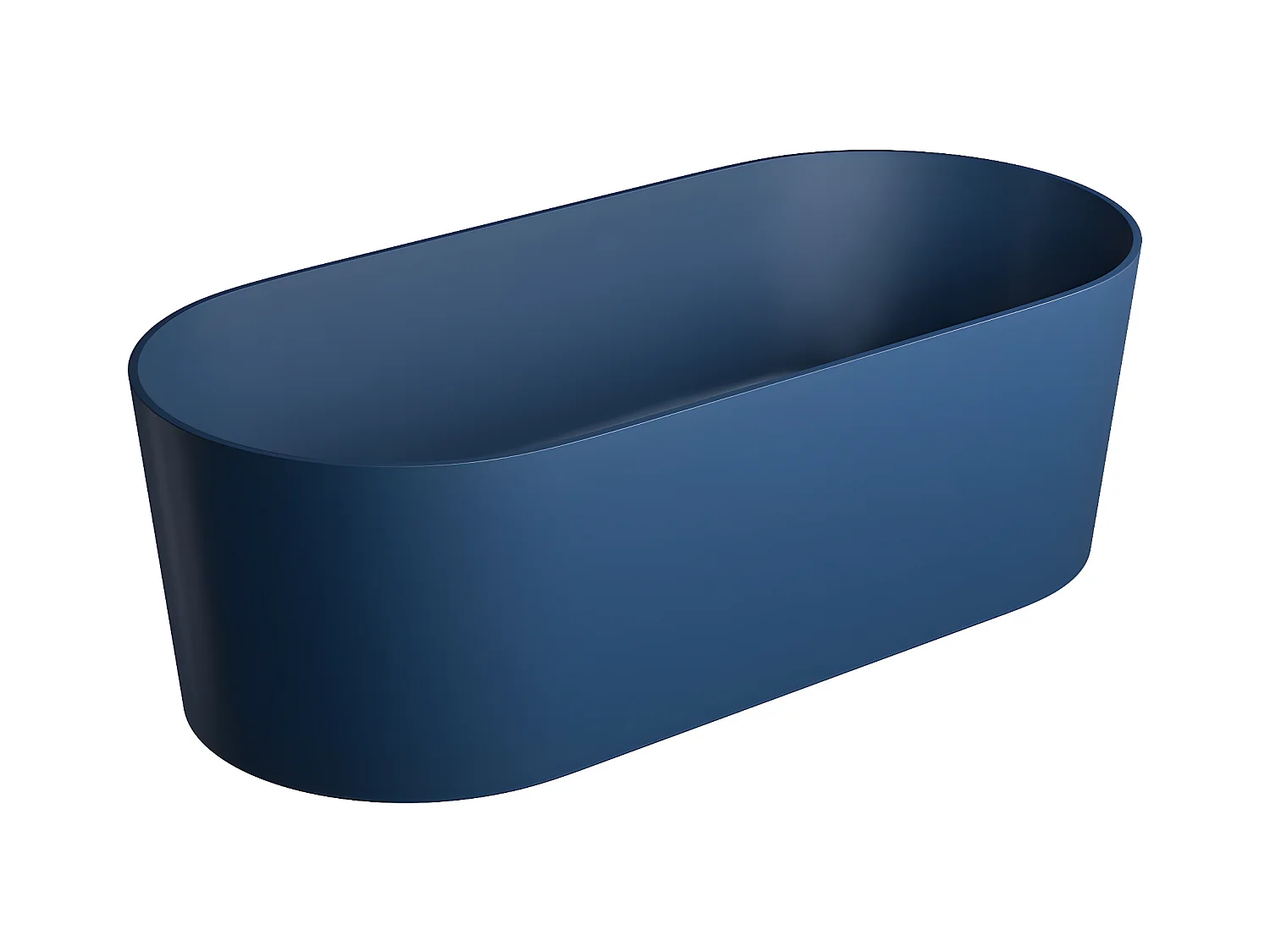 baignoire îlot OMNIRES OVO M+  160X75 CM  couleur : bleu  finition : mat bonde et siphon inclus