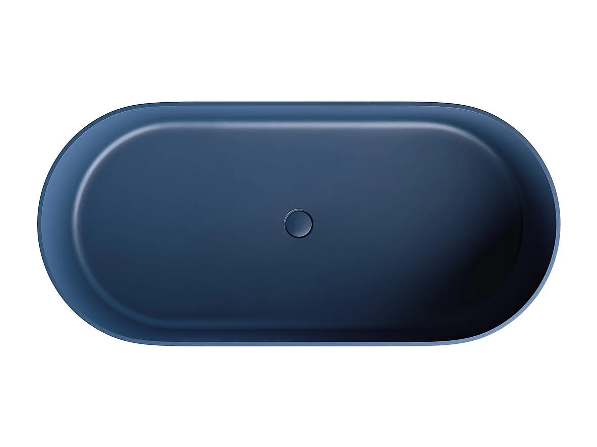 baignoire îlot OMNIRES OVO M+  160X75 CM  couleur : bleu  finition : mat bonde et siphon inclus